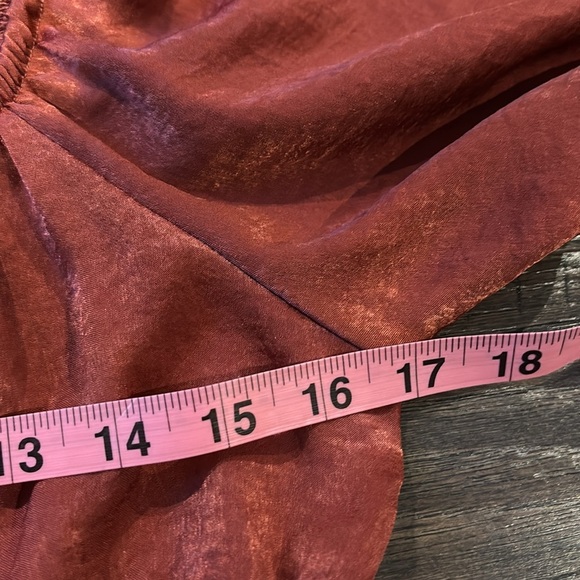 Altar’d State Midi Long Sleeve,elastic waist, crimson color,shimmer shine - Picture 7 of 11